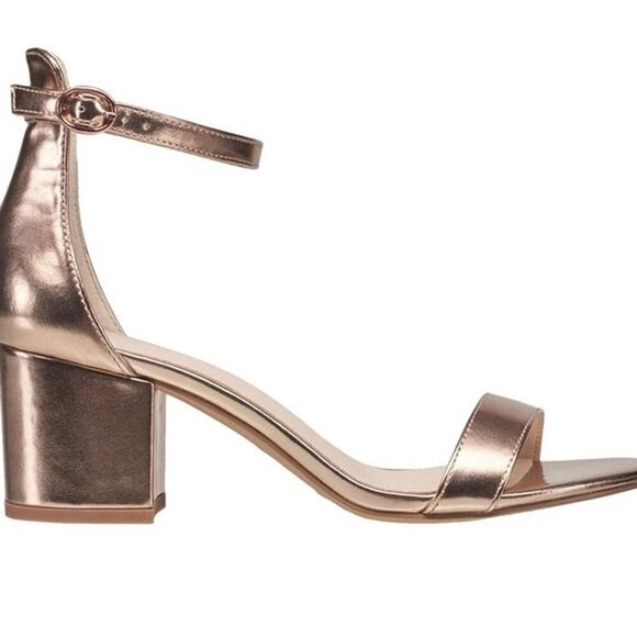 H Halston Women's Practical Block Heel Dress Sandals in Rose Gold Size 8.5and 9 - Picture 2 of 10